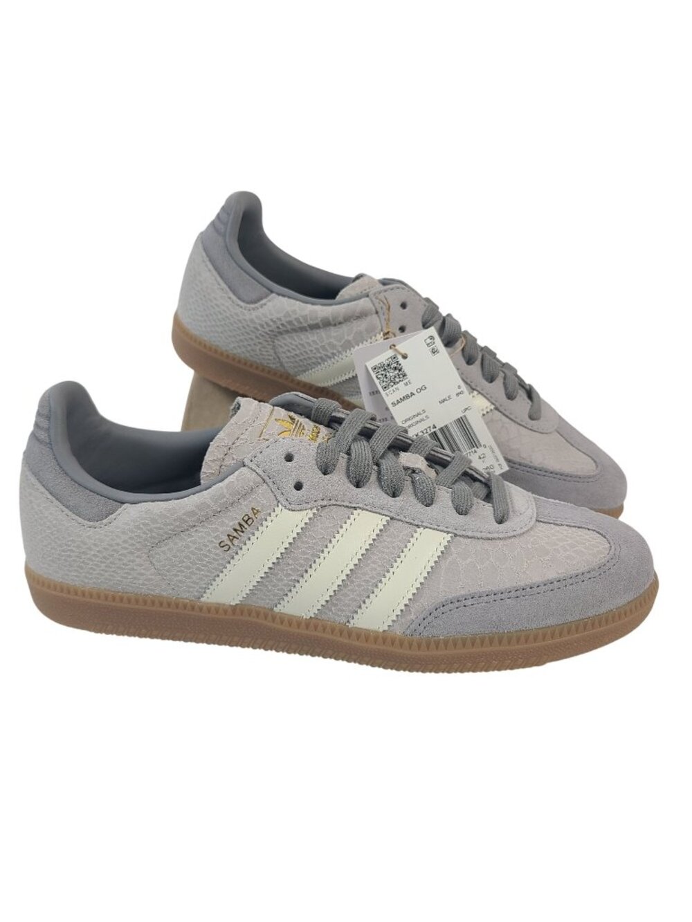 NEW Adidas Samba OG Men's Shoes Grey White Size 8.5 US Suede